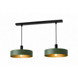 Luminosa Lighting Luminosa Haki Bar Pendant Ceiling Light Green 2X E27 - thumbnail 1