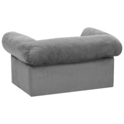 Berkfield Sturdy Dog Sofa With Drawer Grey 75X50X38 Cm Plush - thumbnail 6
