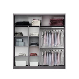 Arte Modern Sand Beige 203Cm Sliding Wardrobe - Mirrored Elegance & Clever Storage - thumbnail 3