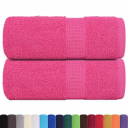 Berkfield Durable Guest Towels 2 Pcs Pink 30X50 Cm 360 Gsm 100% Cotton