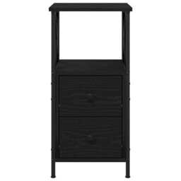 Berkfield Modern Black Oak Nightstand, 34X35.5X70 Cm, Made Of Engineered Wood - thumbnail 7