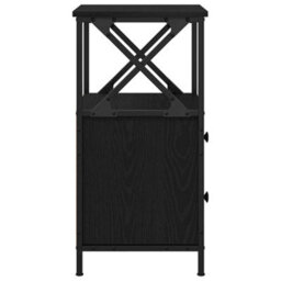 Berkfield Modern Black Oak Nightstand, 34X35.5X70 Cm, Made Of Engineered Wood - thumbnail 8