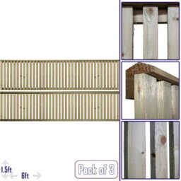 Premier Garden Supplies Premier Tuscany Wooden Trellis Panel 6Ft X 1.5Ft (3 Pack) Vertical Slatted Decorative Fencing Topper For Climbing Plant Support - thumbnail 1