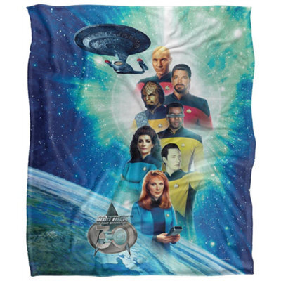 Star Trek 30 Silky Crew Supersoft Blanket Blue/multicoloured (One Size) - image 1