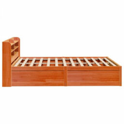 Berkfield Bed Frame With Headboard Wax Brown 160X200 Cm Solid Wood Pine - thumbnail 7