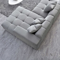 Aluxo Leonard Boucle Right Hand Facing Corner Sofa Rhf Cloudy Grey Medium Block - thumbnail 3