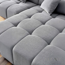Aluxo Leonard Boucle Right Hand Facing Corner Sofa Rhf Cloudy Grey Medium Block - thumbnail 5