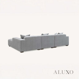 Aluxo Leonard Boucle Right Hand Facing Corner Sofa Rhf Cloudy Grey Medium Block - thumbnail 9
