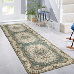 Ameha Willow Teal Cashmere Rug -80 X300-Cm Extra Large Area Runner Elegant Teal Hallway Carpet Indoor/outdoor Rug - thumbnail 6