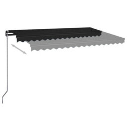 Berkfield Manual Retractable Awning 450X350 Cm Anthracite - thumbnail 3