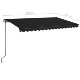Berkfield Manual Retractable Awning 450X350 Cm Anthracite - thumbnail 7