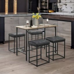Rafaelo Mobilia Set Of 2 Faux Leather Low Bar Stools With Footrest - thumbnail 4