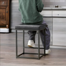 Rafaelo Mobilia Set Of 2 Faux Leather Low Bar Stools With Footrest - thumbnail 3