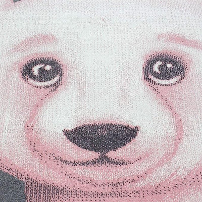 Bravich Circle Pink Bear Kids Rug - Bambi (160Cm)