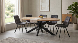 Merlin Mango Wooden 6-8 Seater Oval Dining Table Set With 6 Chairs - thumbnail 8