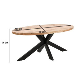Merlin Mango Wooden 6-8 Seater Oval Dining Table Set With 6 Chairs - thumbnail 5