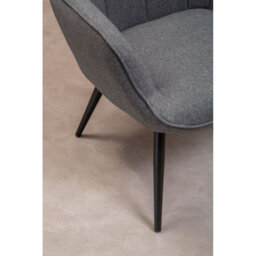 Orsina Durable Grey Fabric Armchair With Black Legs, High Back Patterned Armchair, Easy To Maintain Bucket Chair - thumbnail 8