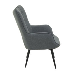 Orsina Durable Grey Fabric Armchair With Black Legs, High Back Patterned Armchair, Easy To Maintain Bucket Chair - thumbnail 3