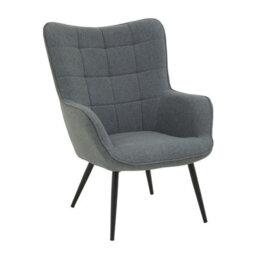 Orsina Durable Grey Fabric Armchair With Black Legs, High Back Patterned Armchair, Easy To Maintain Bucket Chair - thumbnail 2