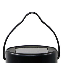 Black & Clear Crackle Glass Solar-Powered Integrated Led Outdoor Hanging Light - thumbnail 6