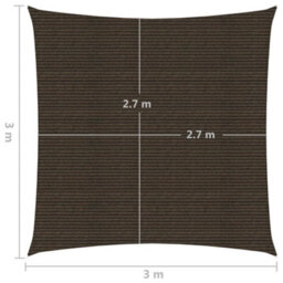 Berkfield Sunshade Sail 160 G/m2 Brown 3X3 M Hdpe - thumbnail 6