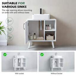 Under Sink Cabinet Bathroom Basin Unit Cupboard Storage Furniture - thumbnail 6