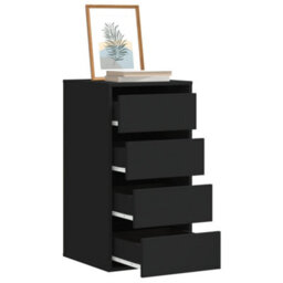 Vidaxl Corner Chest Of Drawers Black 40X41X76 Cm Engineered Wood - thumbnail 1