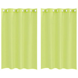Berkfield Voile Curtains With Grommets 2 Pcs Apple Green 140X175 Cm - thumbnail 2
