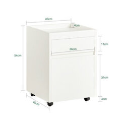 Sobuy Fbt121-W, Home Office Mobile File Cabinet, Under Desk File Storage Cabinet,white,w39.5Xd39.5Xh54.2 - thumbnail 3