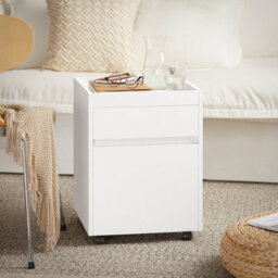 Sobuy Fbt121-W, Home Office Mobile File Cabinet, Under Desk File Storage Cabinet,white,w39.5Xd39.5Xh54.2 - thumbnail 2