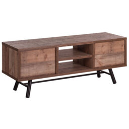 Beliani Home Tv Stand For Up To 57-Inch Tv Light Brown 2 Shelves 4 Drawers - thumbnail 5