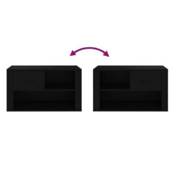 Berkfield Shoe Cabinet Black 80X35X45 Cm Engineered Wood - thumbnail 7