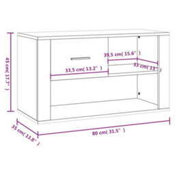 Berkfield Shoe Cabinet Black 80X35X45 Cm Engineered Wood - thumbnail 9