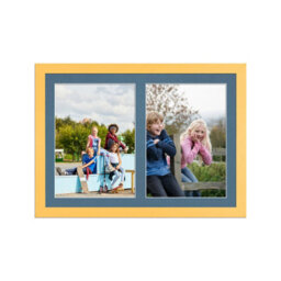 AK Frames 20X14 Mustard Yellow Modern Multi Photo Frame With Pompadour Mount - Holds 2 Apertures (2X) A4 Photos - thumbnail 1