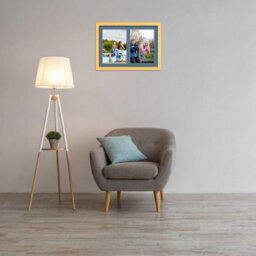 AK Frames 20X14 Mustard Yellow Modern Multi Photo Frame With Pompadour Mount - Holds 2 Apertures (2X) A4 Photos - thumbnail 3