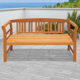 Casaria Rose 3 Seater Wooden Garden Bench, Fsc-Certified Eucalyptus Wood, 158X43X82Cm, Outdoor Furniture, Armrests & Backrest - thumbnail 4
