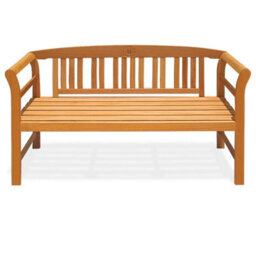 Casaria Rose 3 Seater Wooden Garden Bench, Fsc-Certified Eucalyptus Wood, 158X43X82Cm, Outdoor Furniture, Armrests & Backrest - thumbnail 2