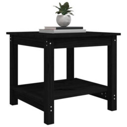 Berkfield Rustic Coffee Table Black 50X50X45 Cm Solid Wood Pine - thumbnail 4