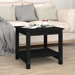 Berkfield Rustic Coffee Table Black 50X50X45 Cm Solid Wood Pine - thumbnail 3