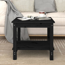 Berkfield Rustic Coffee Table Black 50X50X45 Cm Solid Wood Pine - thumbnail 2