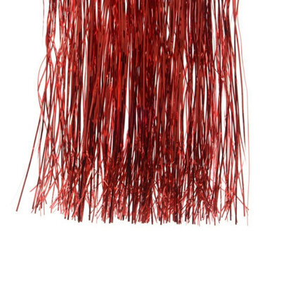 Decoris Red Lametta Foil Tinsel Garland Strands Christmas Tree Tinsel 50Cm X 40Cm - image 1