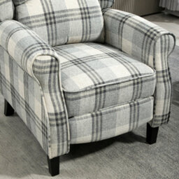 Homcom Recliner Chair For Living Room Wingback Chair With Padded Armrest Grey - thumbnail 8