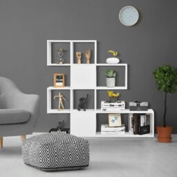 Gainoom 4-Tier Display Bookshelf White Wooden Freestanding Bookcase Storage Stand - thumbnail 3