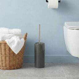 GoodHome Koros Anthracite Ceramic, Polypropylene (Pp) & Stainless Steel Toilet Brush & Holder - thumbnail 4