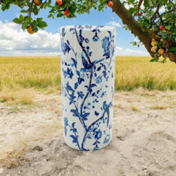 Minster 18 Inch Round Bird Umbrella Stand - L20 X W20 X H46 Cm - Blue/white - thumbnail 5