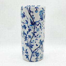 Minster 18 Inch Round Bird Umbrella Stand - L20 X W20 X H46 Cm - Blue/white - thumbnail 1