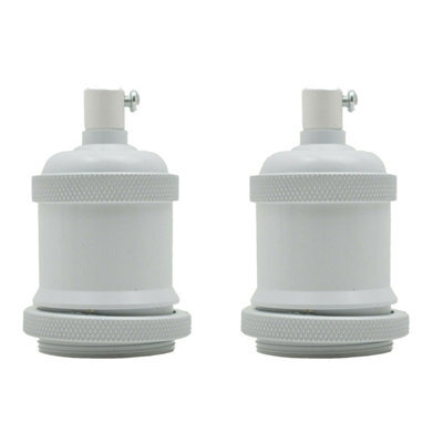 2Pcs E27 Brass Lamp Holder Batten Lampholder E27 Bulb Socket White Metal Screw Base Socket Lamp Holder Pendant Holder Fitting - image 1