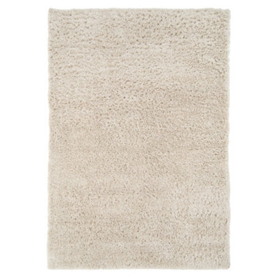 Loomed Ecru Cream Thick Soft Shaggy Area Rug 80X150Cm - image 1