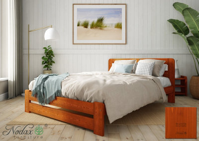 Nodax Durable & Eco-Finish Colour Wooden Bed Frame With Woodstain Finish - F1 Aurora Bed Frame 4Ft (Brunette) - image 1