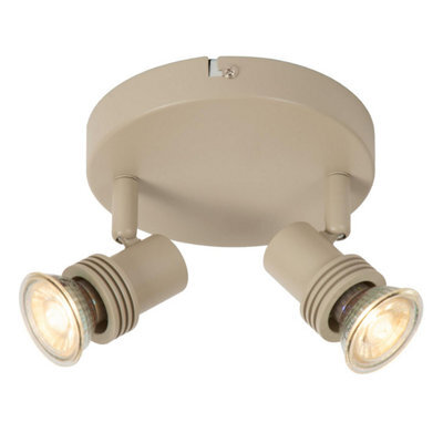 Lucide Kianti - Ceiling Spotlight 15 Cm - 2Xgu10 - Taupe - image 1